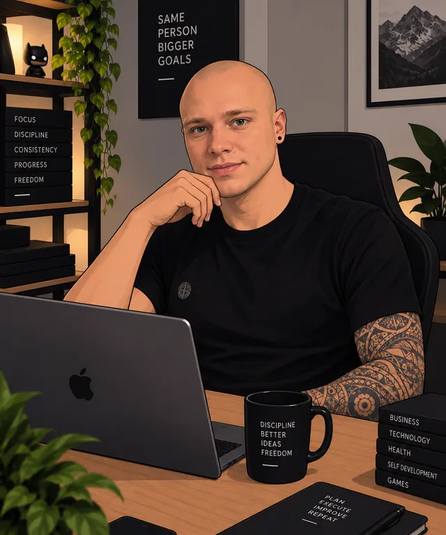 Daniel przy biurku